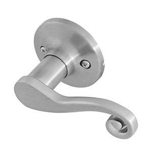 Honeywell Scroll Door Lever Right Dummy, Satin Nickel