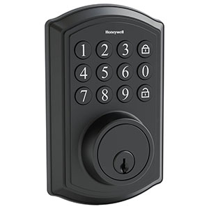 Honeywell Digital Deadbolt Door Lock with Electronic Keypad in Matte Black, 8635028