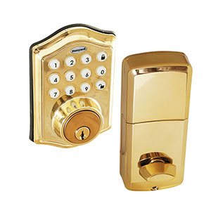 Honeywell Electronic Deadbolt Door Lock with Keypad, Polished Brass