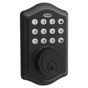 Honeywell Electronic Entry Deadbolt Door Lock, Matte Black