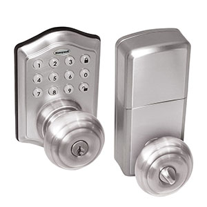 Honeywell Electronic Entry Knob Door Lock with Keypad in Satin Nickel, 8732301L