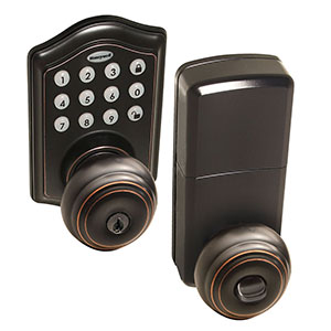 Honeywell Electronic Entry Knob Door Lock with Keypad Bronze, 8732401