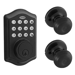 Honeywell Digital Deadbolt with Passage Knob, Matte Black