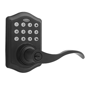 Honeywell Electronic Entry Lever Door Lock, Matte Black, 8734501