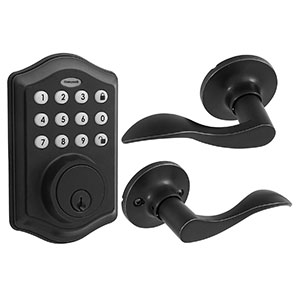 Honeywell Digital Deadbolt with Passage Lever, Matte Black