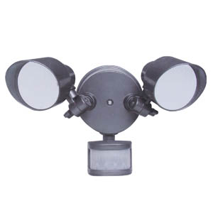 Honeywell LED 2 Stage Security Floodlight, 2 Heads with Motion Detection, Gray