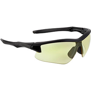 Howard Leight by Honeywell Acadia Shooter's Safety Eyewear, Black Frame, Amber Lens with Uvextreme Plus Anti-Fog lens coating - R-02215