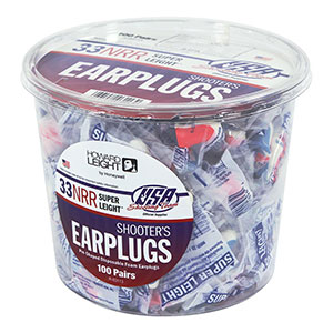 Honeywell USA Shooters Earplugs, Red/White/Blue, 100 Pairs