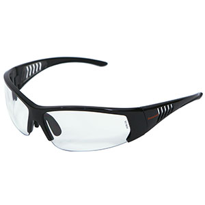 Honeywell HS100 Safety Eyewear, Gloss Black Frame, Clear Lens- RWS-51064