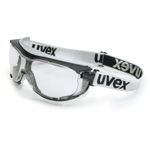 Uvex Carbon Vision Impact Chemical Splash Goggles, Clear Lens, Uvex Headband