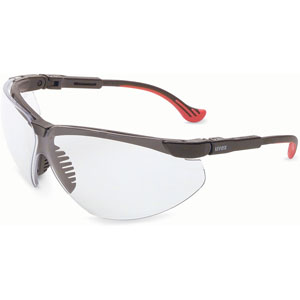 Uvex Genesis XC Red/White/Blue Safety Glasses with Clear Anti-Scratch Lens