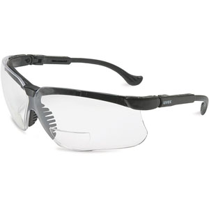 UVEX by Honeywell S3760 Genesis 1 Diopter Safety Glasses, Black/Clear