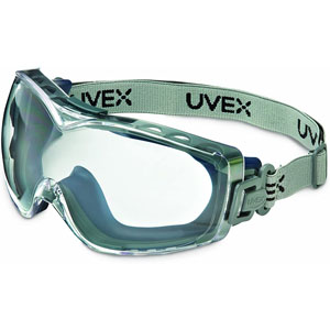 UVEX by Honeywell S3970DF Stealth OTG Safety Goggles, Navy/Clear