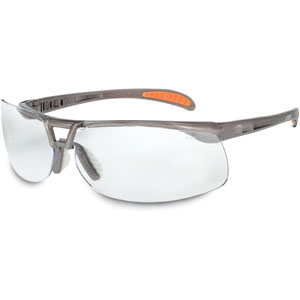 Uvex Protege Metallic Black Safety Glasses with Clear Anti-Scratch Lens