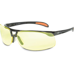 UVEX by Honeywell S4222XXC Protege Safety Glasses, Metallic Black/Amber
