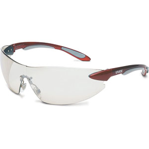Uvex Ignite Wraparound Safety Glasses, Unisex Red with Gray Lens