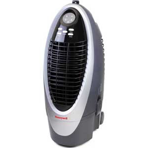 Honeywell CS10XE Evaporative Air Cooler for Indoor Use, 300 CFM (White-Gray)