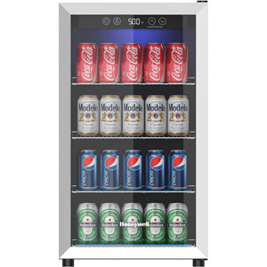 Honeywell 115 Can Cooler and Beverage Refrigerator with Glass Door, Stainless Steel - H115BCS