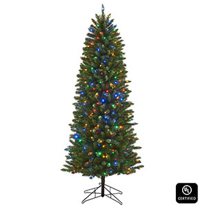 Honeywell 7 ft Pencil Eagle Peak Dual Color Pre-Lit Artificial Christmas Tree