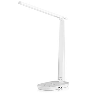 Honeywell Small LED Desk Lamp with USB A+C Dual Charging Ports and Eye Protection, White