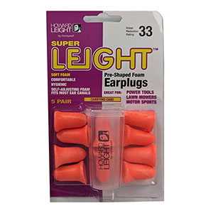 Honeywell Howard Leight Super Leight Earplugs, Orange, 5-Pairs