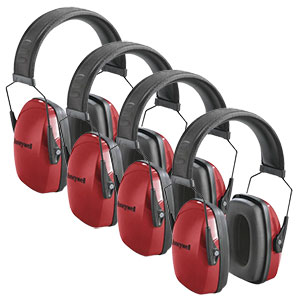 Honeywell Red Folding Passive Earmuffs, 4-Pack